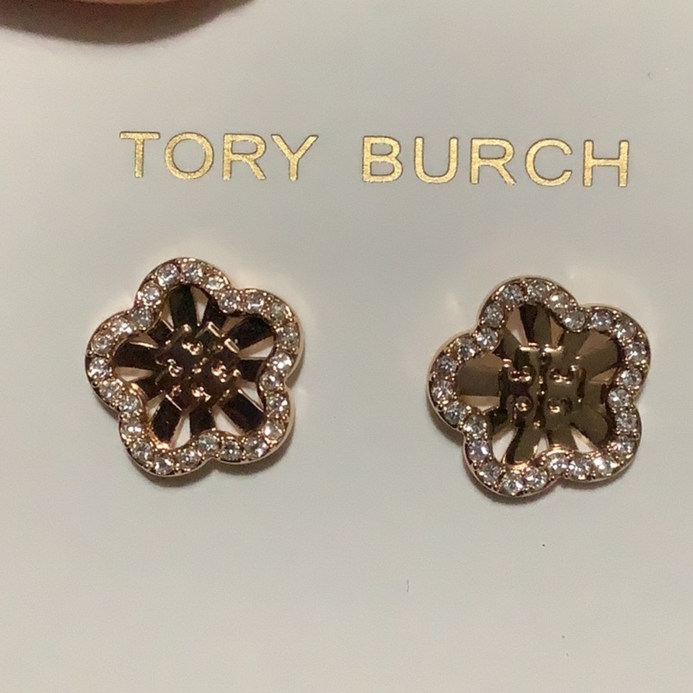 Tory Burch Gold Floral Stud Earrings